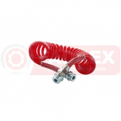 Przewód pneumatyczny spiralny M22x1,5 4,5m czerwon-4696